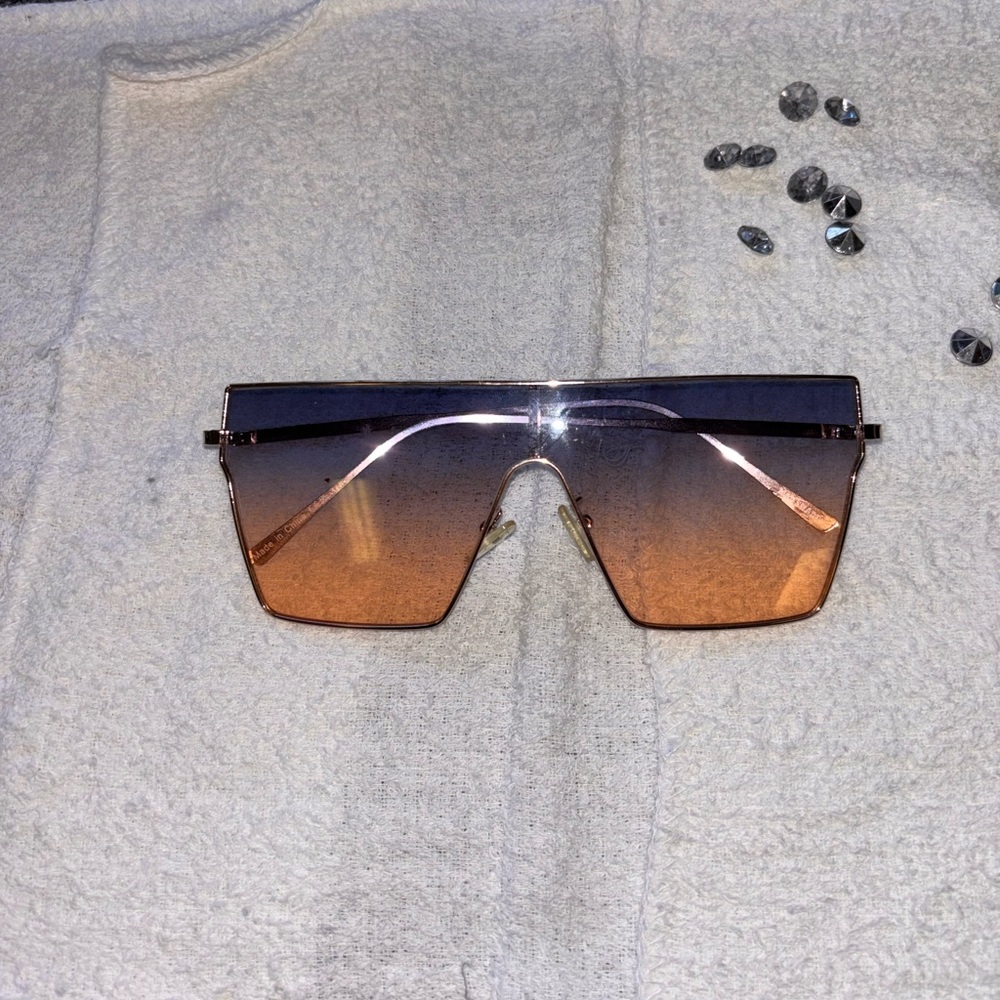 Gradient Brown to Blue Shield Sunglasses - Women Accessories
